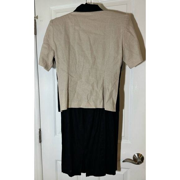 Perceptions Jacket And Dress Set Black and Tan Size 6p - Picture 2 of 7